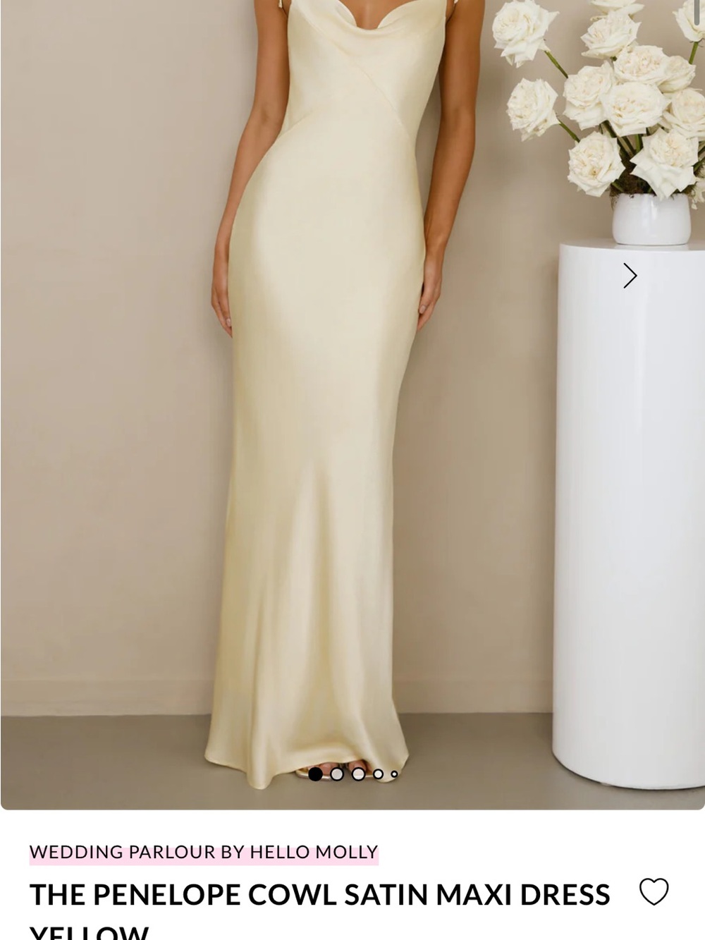 Hello Molly Shimmery Light Yellow Satin Slip